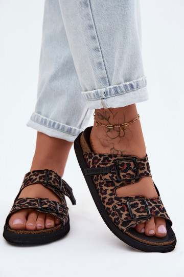 D.Franklin DFSH407011 dames slippers met platform en luipaardprint 2