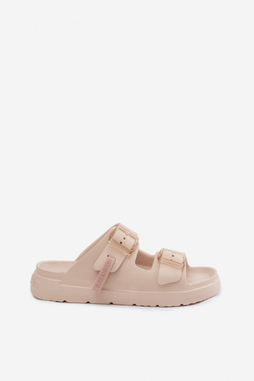 LichtgeInicht pantoffels Damespantoffels met gespen D.Franklin DFSH413003 beige