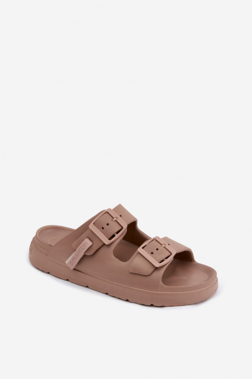 LichtgeInicht pantoffels Damespantoffels met gespen D.Franklin DFSH413004 beige