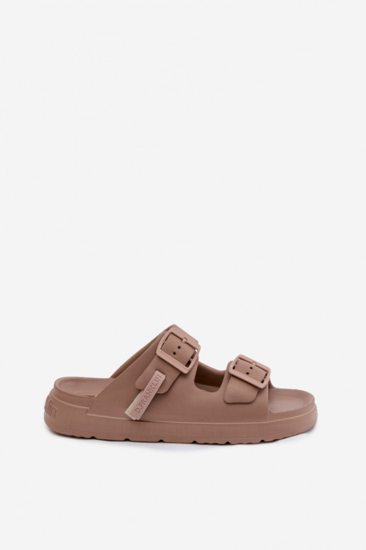 LichtgeInicht pantoffels Damespantoffels met gespen D.Franklin DFSH413004 beige