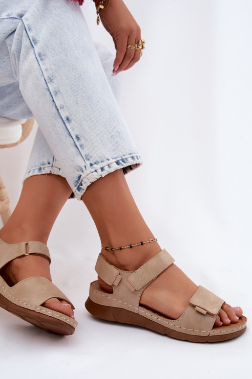 Dames sandalen met platform beige Linora