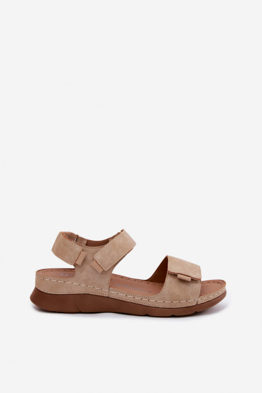 Dames sandalen met platform beige Linora