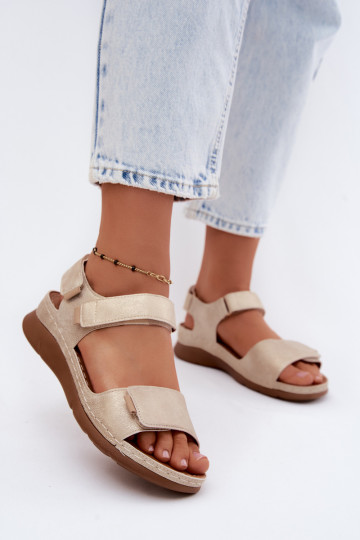 Dames platformsandalen in goudkleur Linora 2