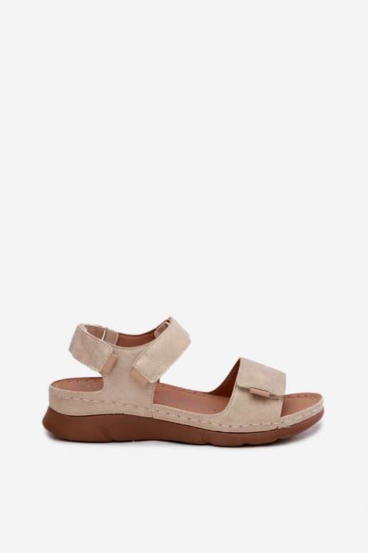 Dames sandalen met platform gouden kleur Linora