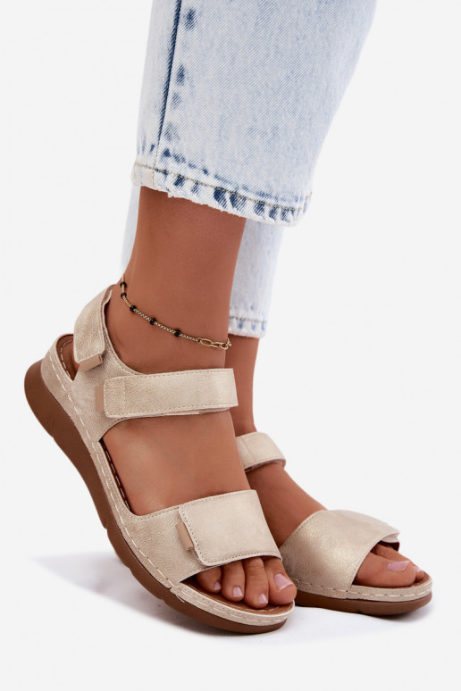 Dames platformsandalen in goudkleur Linora