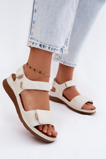 Dames platformsandalen in wit Linora 2