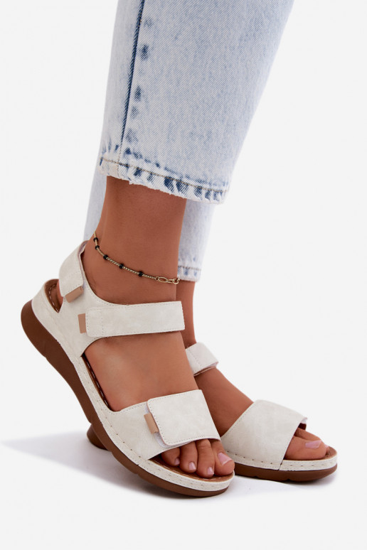 Dames platformsandalen in wit Linora