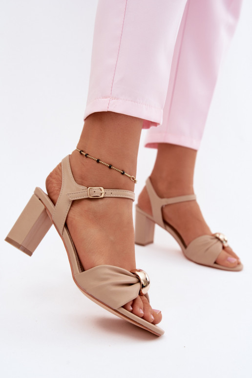Dames sandalenImitacji Skóry met hakken beige Spella