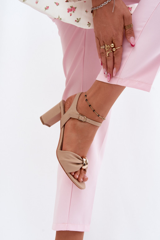 Dames sandalenImitacji Skóry met hakken beige Spella