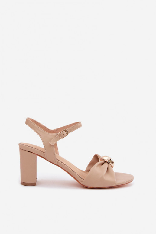 Dames sandalenImitacji Skóry met hakken beige Spella