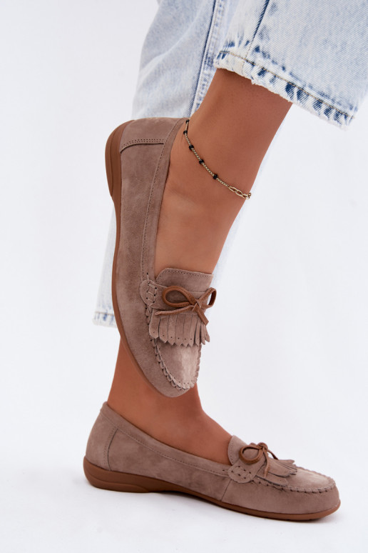 dames mocassinsOpturalnego van suèdeu beige Vantae