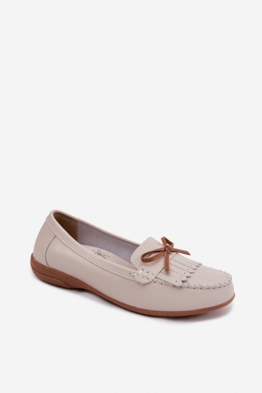 Dames mocassins van faux leather in zandkleur Vantae