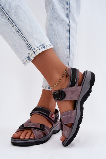Dames sandalen van faux suede met plakkende sluitingen LaĮendoĮe Blingy 2