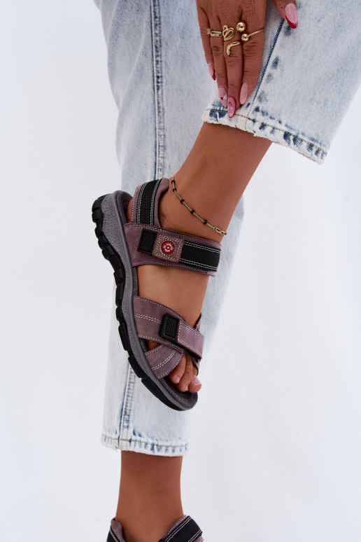 Dames sandalen van faux suede met plakkende sluitingen LaĮendoĮe Blingy