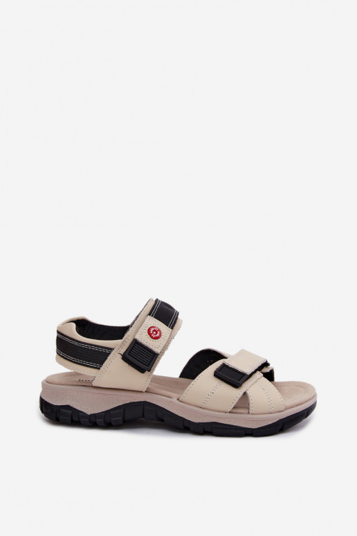 Dames sandalen Dames met zelfklevende bevestigingsmiddelen beige Blingy