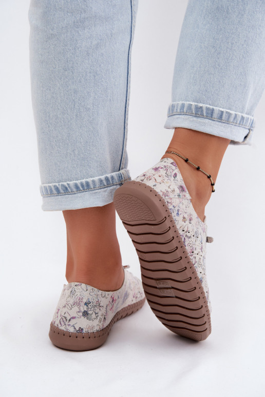 Patroon schoenen met uitsnijdingen van faux suede Flaria