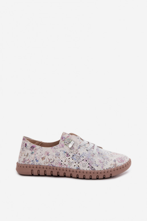 Patroon schoenen met uitsnijdingen van faux suede Flaria