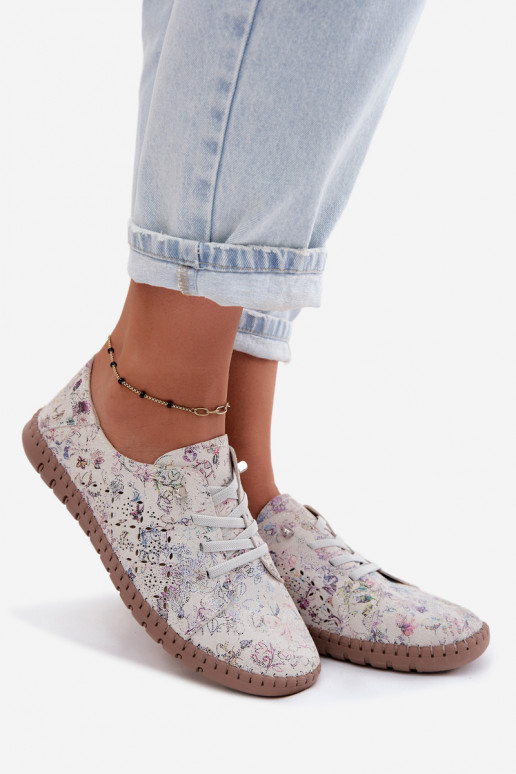 Patroon schoenen met uitsnijdingen van faux suede Flaria