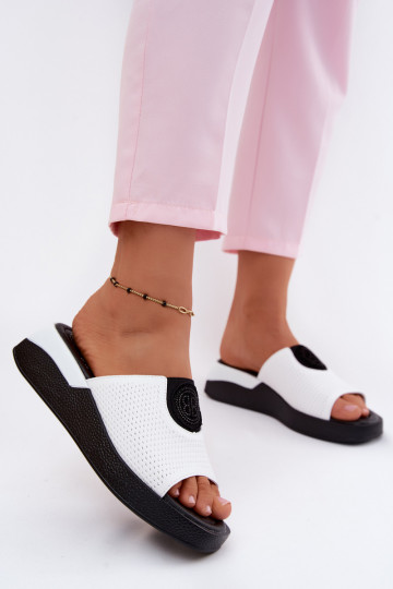 Leren pantoffels Dames Op buskinie Initte kleur Fablee 2