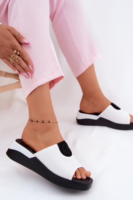 Leren pantoffels Dames Op buskinie Initte kleur Fablee