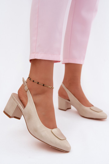 Dames sandalen Obcas Słupek Ozdoba gouden kleur Het heeftden 2