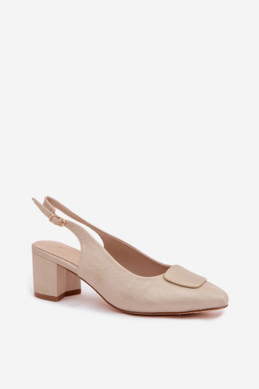 Dames sandalen Obcas Słupek Ozdoba gouden kleur Het heeftden