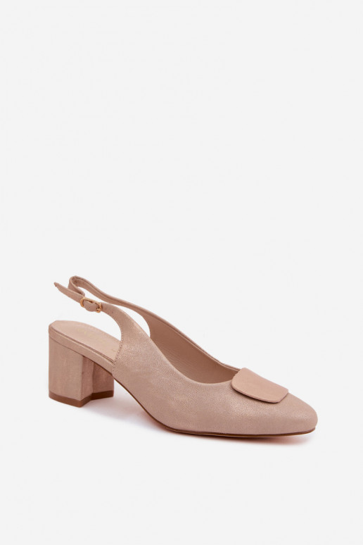 Dames sandalen Obcas Słupek Ozdoba rosé gouden kleur Het heeftden