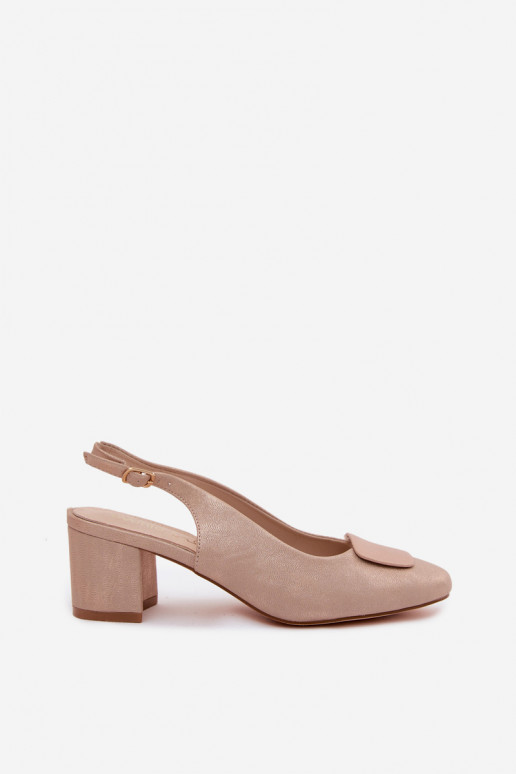 Dames sandalen Obcas Słupek Ozdoba rosé gouden kleur Het heeftden