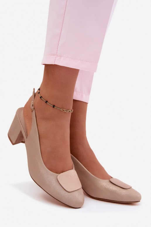 Dames sandalen Obcas Słupek Ozdoba rosé gouden kleur Het heeftden
