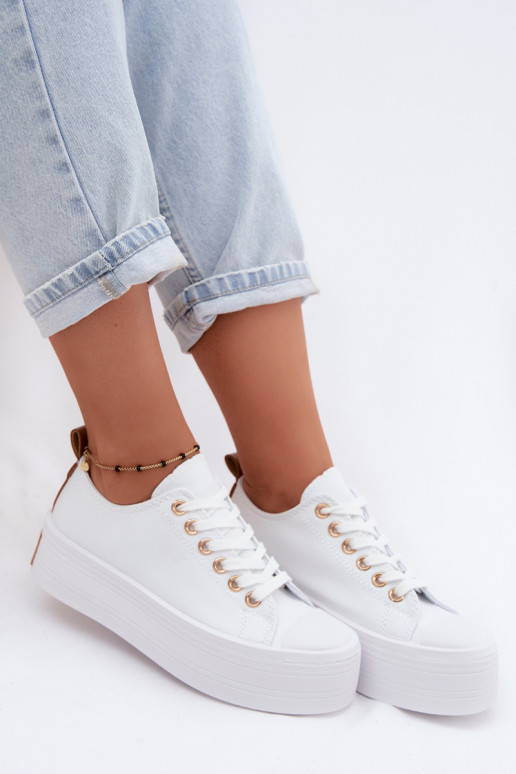 Witte casual schoenen met platform Amalfi