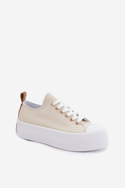 Vrijetijdsschoenen met platform beige Amalfi
