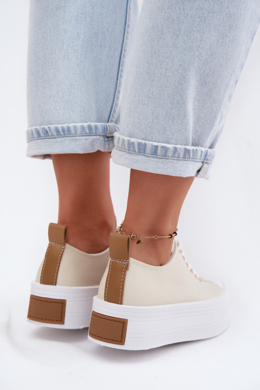 Vrijetijdsschoenen met platform beige Amalfi