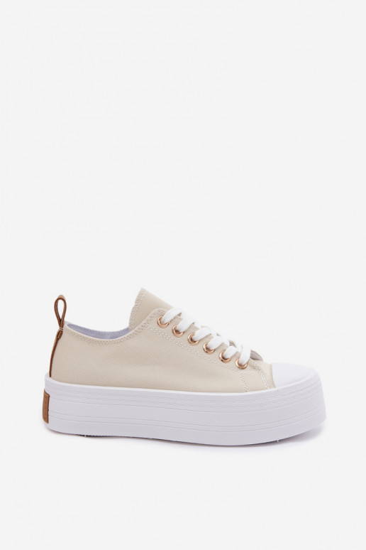 Vrijetijdsschoenen met platform beige Amalfi