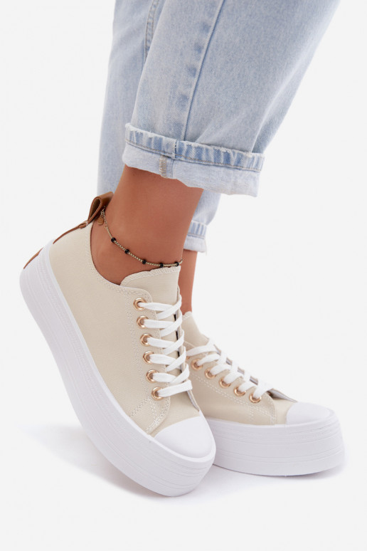 Beige casual schoenen met platform Amalfi