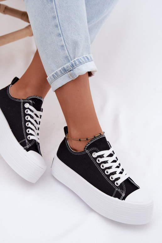 Zwarte casual schoenen met platform Amalfi