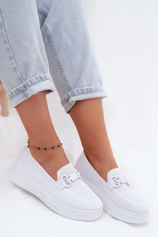 Dames platform schoenen met ornamenten in witte kleur Freshy