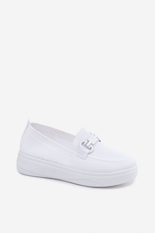 Dames platform schoenen met ornamenten in witte kleur Freshy
