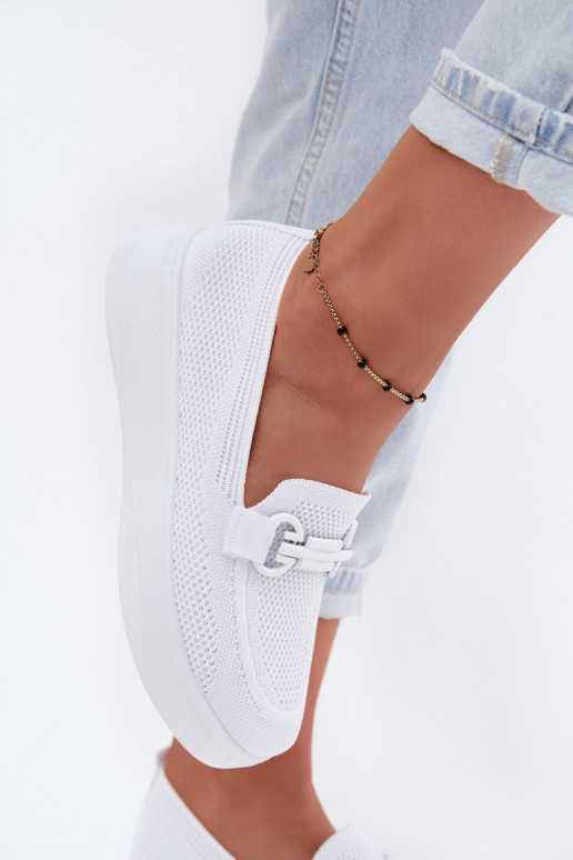 Dames platform schoenen met ornamenten in witte kleur Freshy
