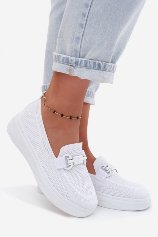 Dames platform schoenen met ornamenten in witte kleur Freshy