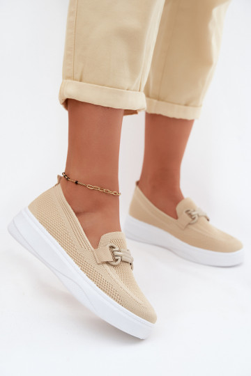 materiaal schoenen Dames met platform met ornamenten beige Freshy 2