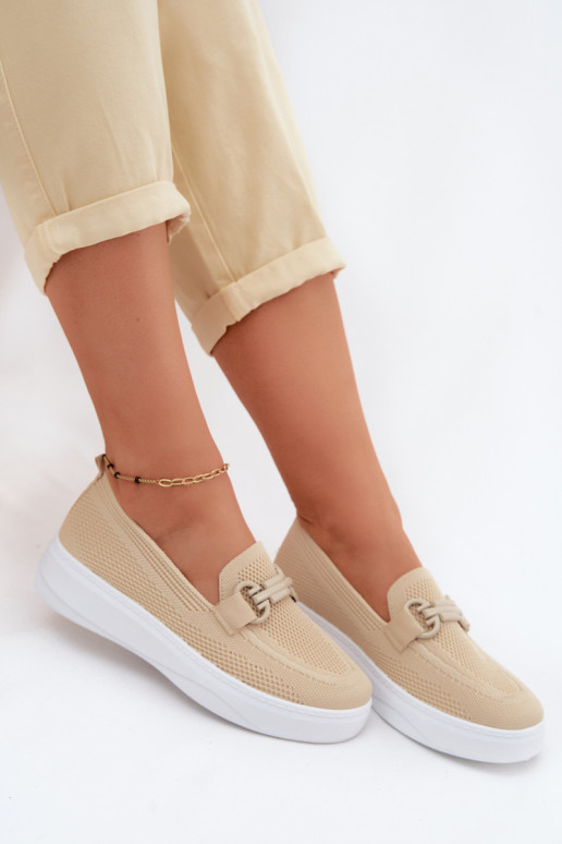 materiaal schoenen Dames met platform met ornamenten beige Freshy