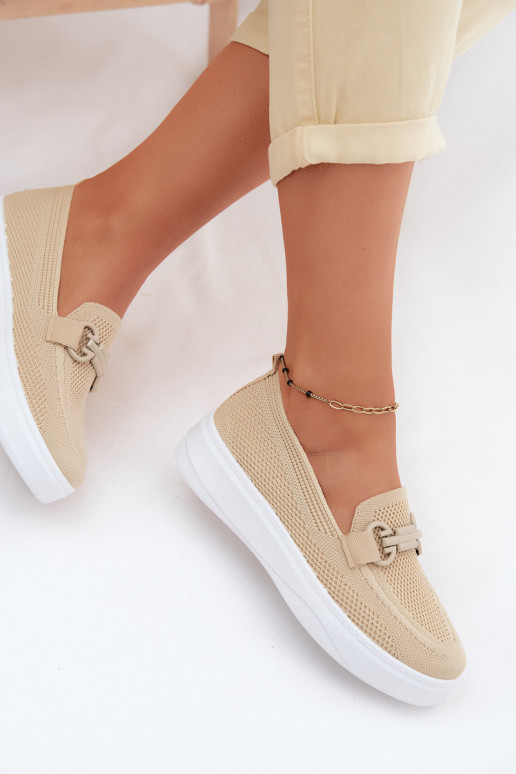 materiaal schoenen Dames met platform met ornamenten beige Freshy
