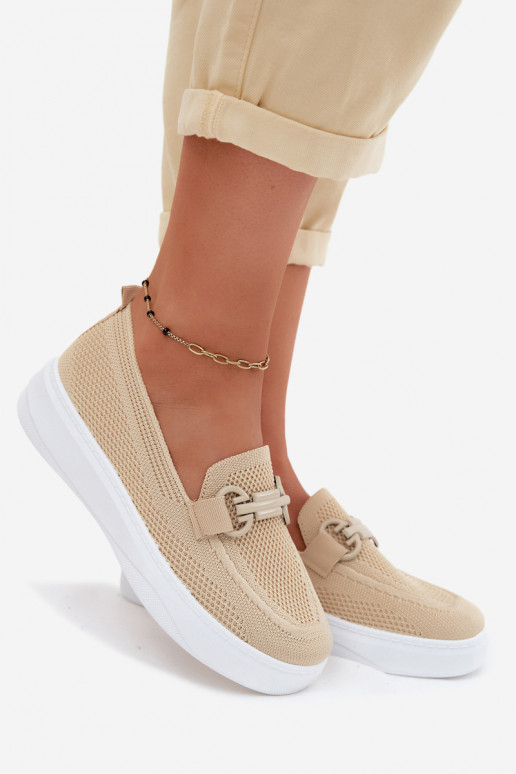 materiaal schoenen Dames met platform met ornamenten beige Freshy