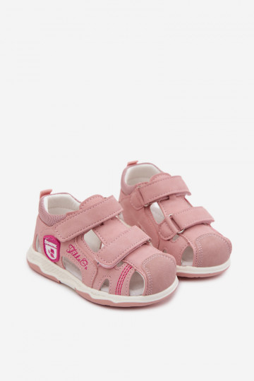 Kindersandalen met plakkende sluitingen in roze kleur Ambera