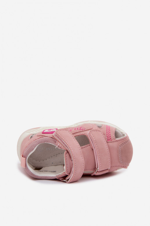 Kindersandalen met plakkende sluitingen in roze kleur Ambera