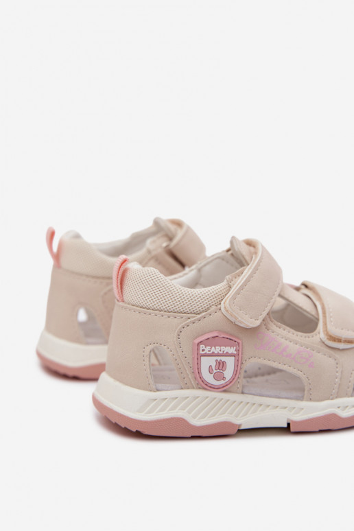 sandalen voor kinderen met zelfklevende bevestigingsmiddelen beige Ambera