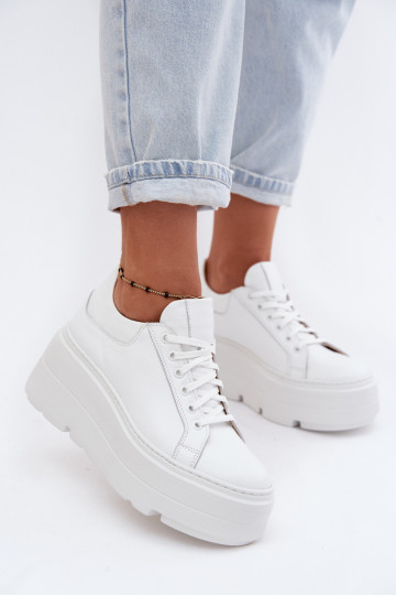 Leer Sneakers model schoenen met platform Zazoo N1000S3 Initte kleur 2