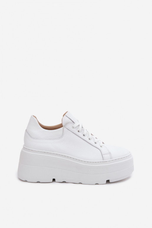 Leer Sneakers model schoenen met platform Zazoo N1000S3 Initte kleur