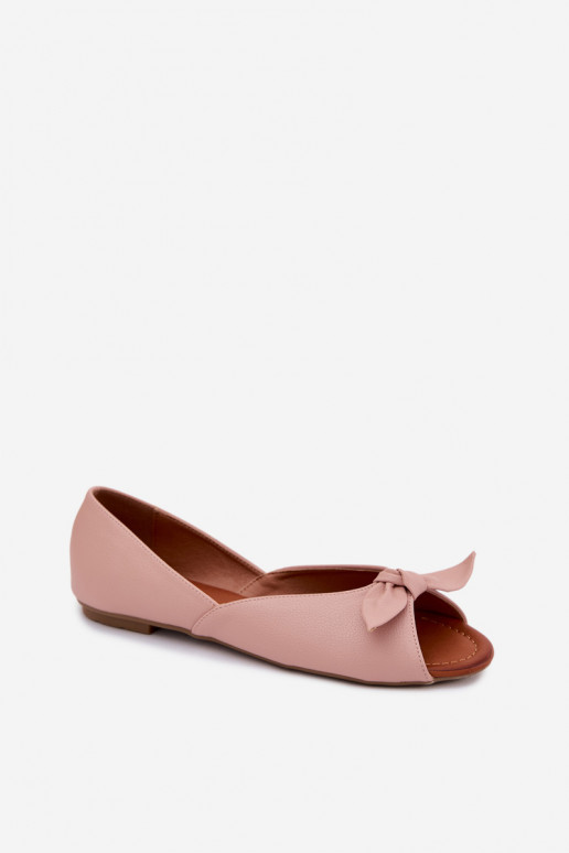 Dames ballerina's met open tenen in roze kleur Vinceza 22-17201