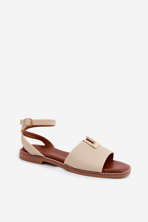 Sandalen voor dames Ze gouden kleurm Detalem Vinceza 73505 beige